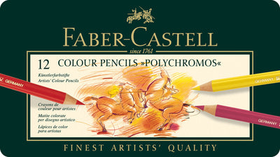 Faber Castell Faber Castell FC-110012 Polychromos colorato Polychromos 3,8 mm Spessore del nucleo di 12 pezzi