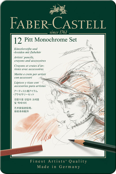 Faber Castell Faber Castell FC-11975 Pitt Monochrome Set Faber-Castell MEDIO a 12 pezzi