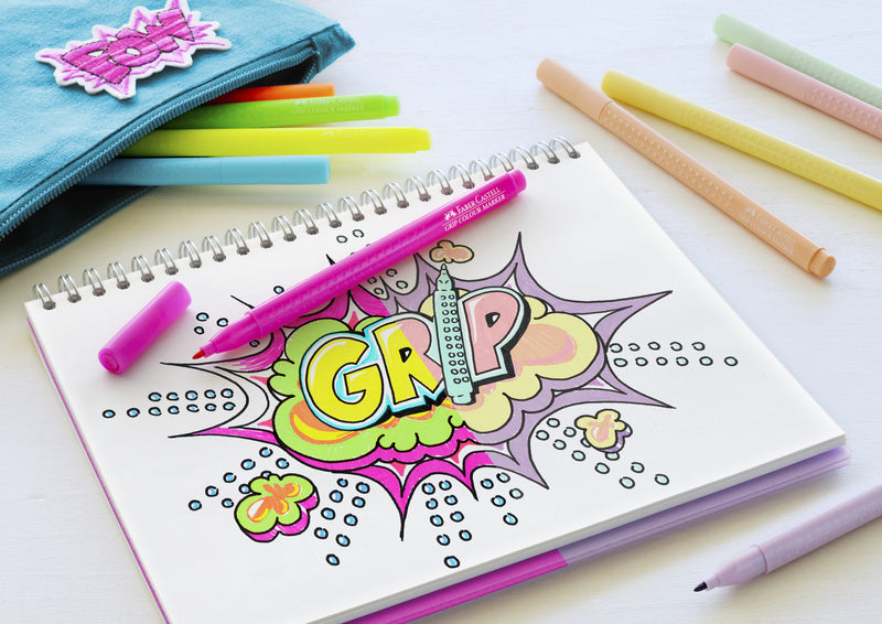Faber castell fc-155312 pennarelli con impugnatura neon e pastello 10 pezzi