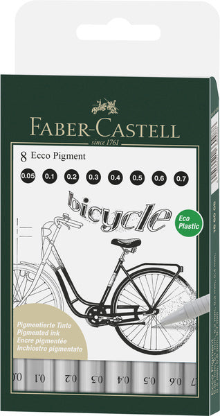 Faber Castell Faber Castell FC-166008 Drawing Pen Fc Ecco Pigment 8st. anchos de línea 0.05 0.7 mm