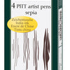 Faber Castell Faber Castell FC-167101 Segno Marker Faber-Castell Pitt Artist Pen Pen a 4 pezzi Endum Donker Sepia