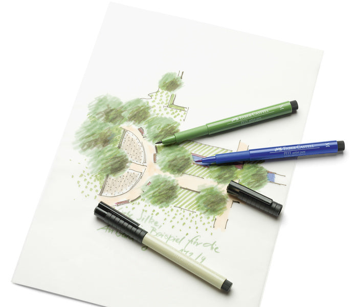 Faber Castell Faber Castell FC-167101 Segno Marker Faber-Castell Pitt Artist Pen Pen a 4 pezzi Endum Donker Sepia