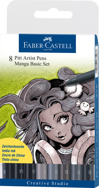 Faber Castell FC-167107 penna da disegno Faber-Castell Pitt Artist Pen Manga astuccio da 8 pezzi basic