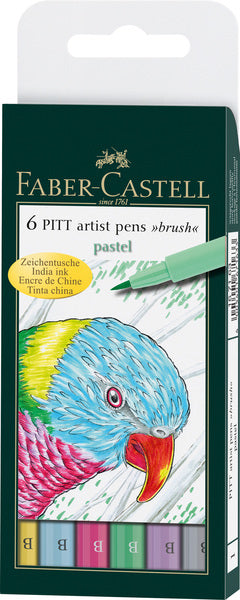 Faber Castell Faber Castell FC-167163 Segno Marker Faber-Castell Pitt Artist Pen Brush Endui A 6 Pastel