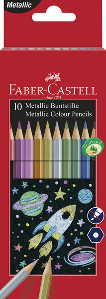 Faber castell kleurpotloden metallic faber-castell hexagonaal assortiment