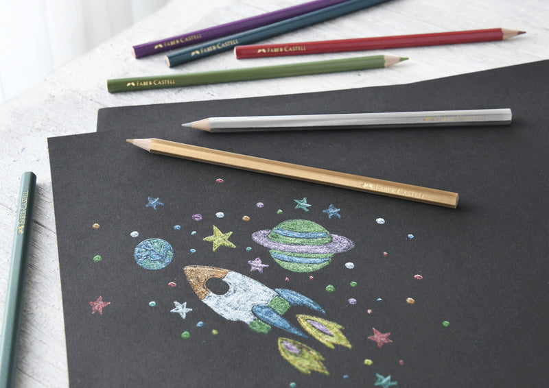 Faber castell kleurpotloden metallic faber-castell hexagonaal assortiment