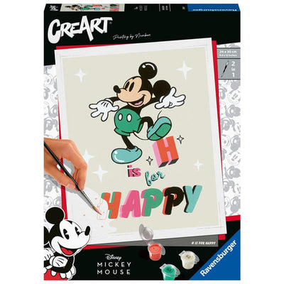 La pintura de Ravensburger Creart en el número H es para Happy Mickey Mouse
