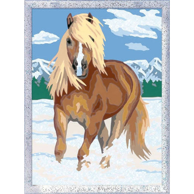 Pittura su numero - Cavallo nella neve