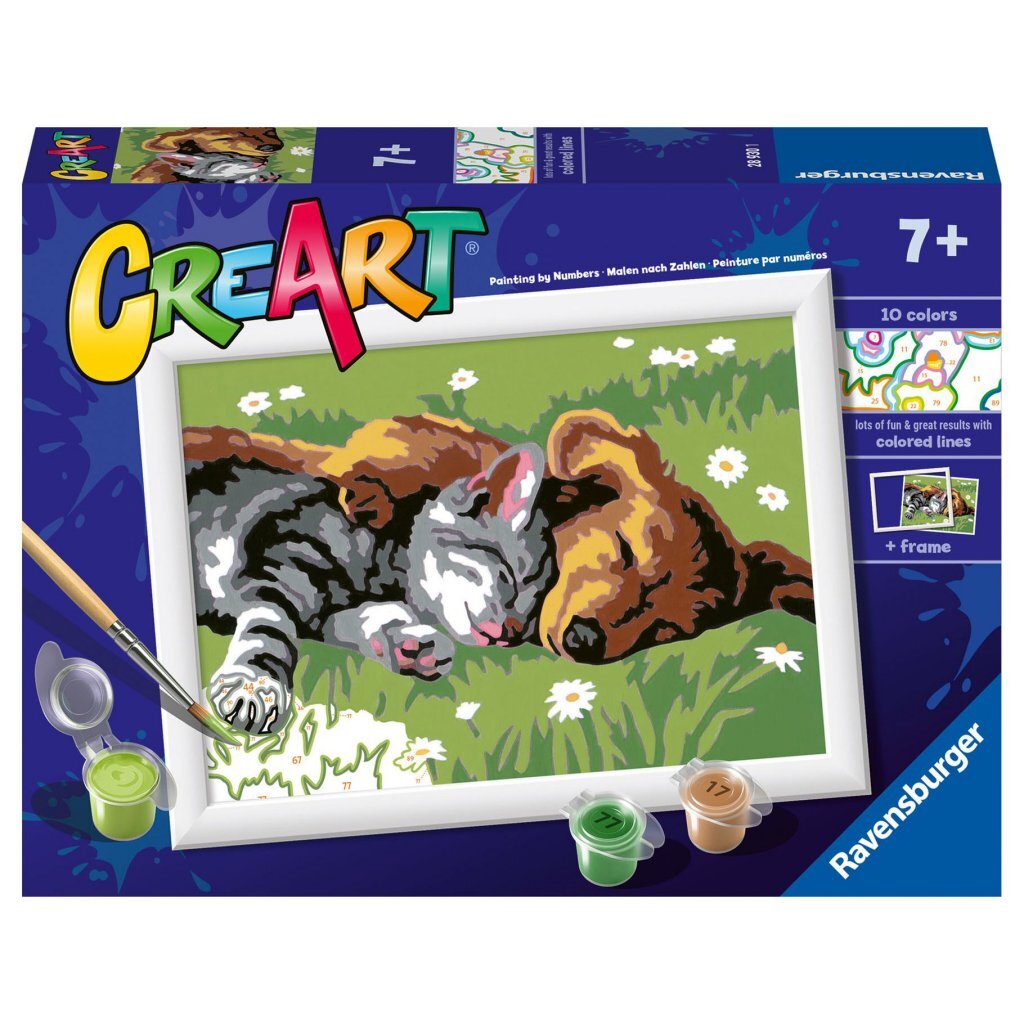 Ravensburger CreArt Pittura su numero Gatti e cani addormentati