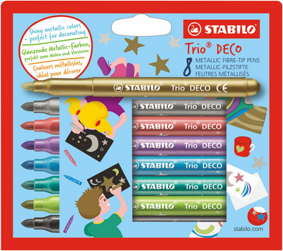 Stabolo trio deco in feltro metallico -tip penne 8st.