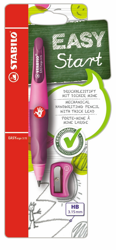 Stabilo Easyergo 3.15 Derecha - Rosa - Pink