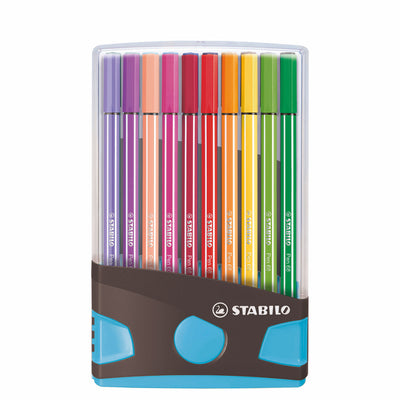 STABILO Pen 68 Colorparade Antraciet Lichtblauw, 20st.