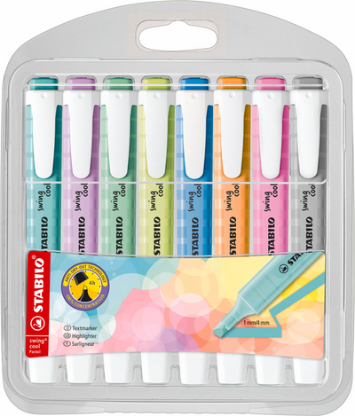 Stabilo swing cool pastel - markeerstift - set met 8 stuks