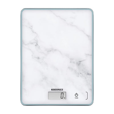 Soehnle keukenweegschaal compact 300 - digitaal - 1 gram nauwkeurig - tot 5 kg - marmerlook - wit