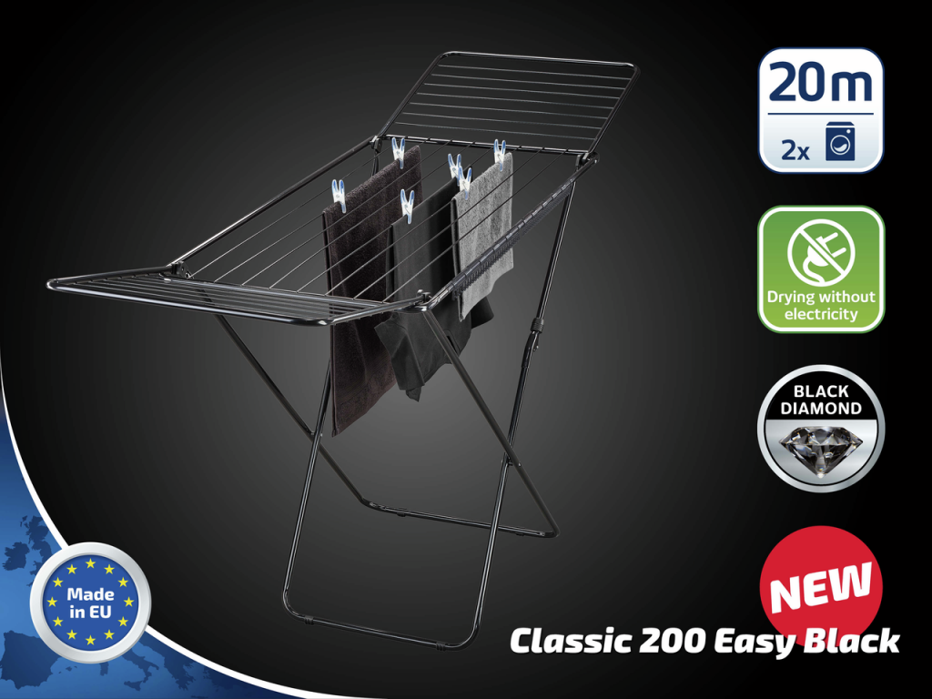 Leifheit 81696 classic 200 easy drying rack black