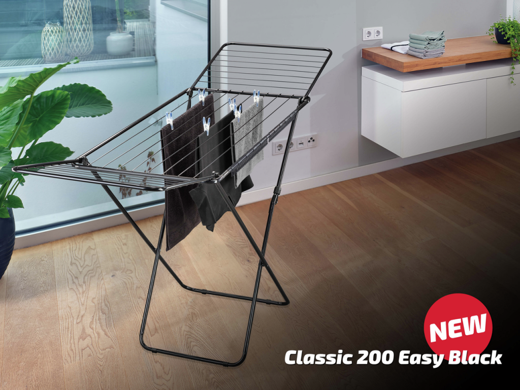 Leifheit 81696 classic 200 easy drying rack black
