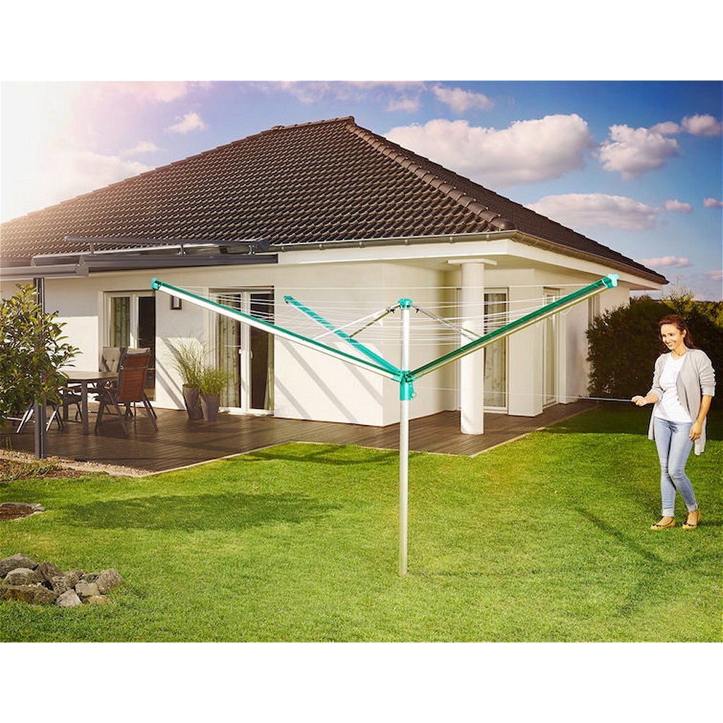 Leifheit Leifheit 82007 Linomático 500 Deluxe Droogmolen 50 m Longitud seca Plata verde