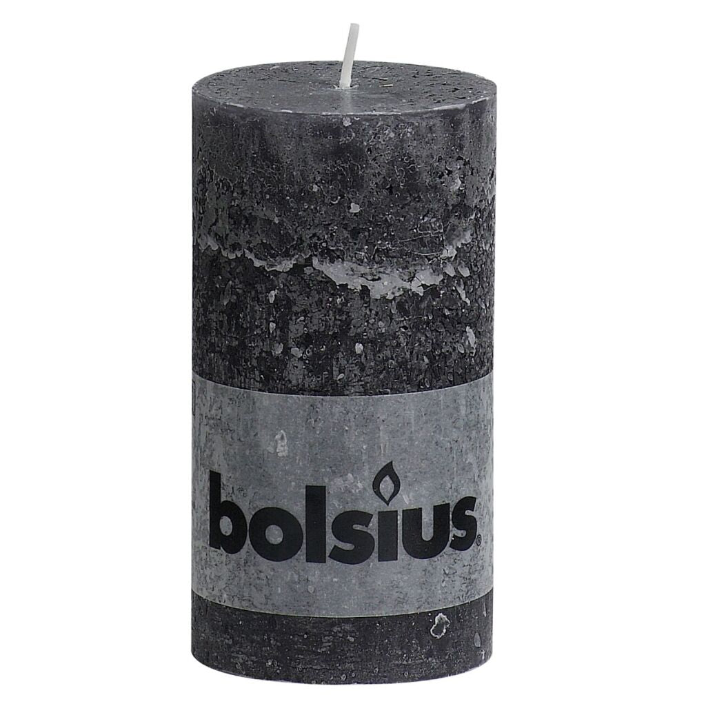 Bolsius Bolsius Rustic Stub Candele 13x6,8 cm Antracite