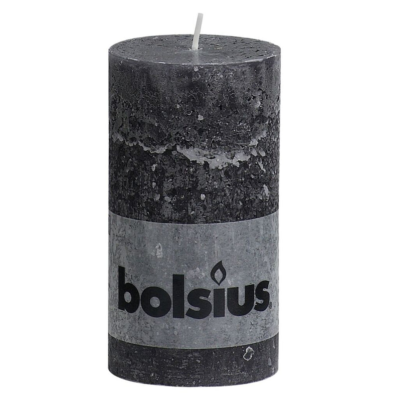 Bolsius Bolsius Rustic Stub Candele 13x6,8 cm Antracite