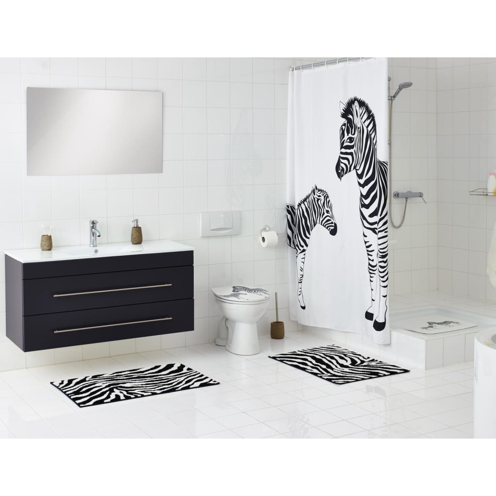 Ridder Ridder Badmat zebra 38x72 cm bianco e nero