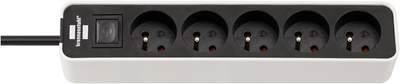 Brennenstuhl ecolor stekkerdoos | 5-voudig | wit zwart | 5m h05vv-f 3g1,5 | fr be - 1153254520
