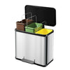 Hailo Hailo 0633-200 Öko Plus L Pedal Bin 3x9L Acero inoxidable Negro