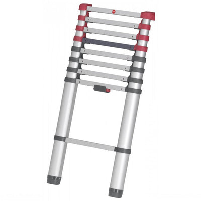 HAILO Hailo T80 Escalera telescópica de aluminio 11 Pasos + Barra de estabilización 103-322 cm