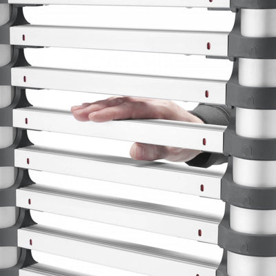 Hailo Hailo T80 Scala telescopica in alluminio 11 gradini + barra di stabilizzazione 103-322 cm