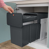 Hailo Hailo 0310-300 Ecolina Design L biner di rifiuti integrati 3x10l nero