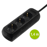 Hama stekkerdoos 3-voudig zwart per 10 stuks - afbeelding 2