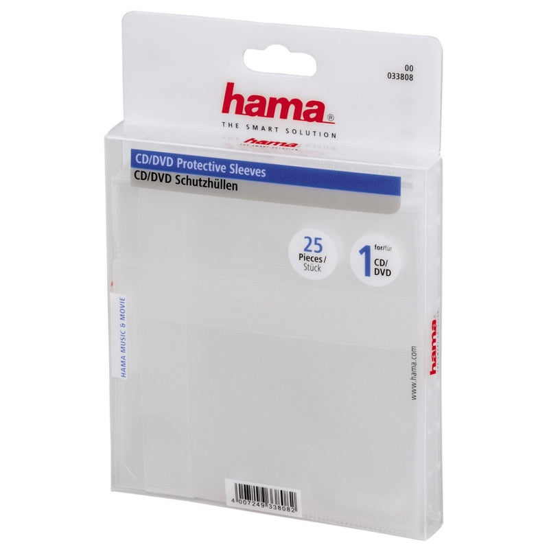 Maniche di carta DVD Hama CD trasparente da 25 pacchetti