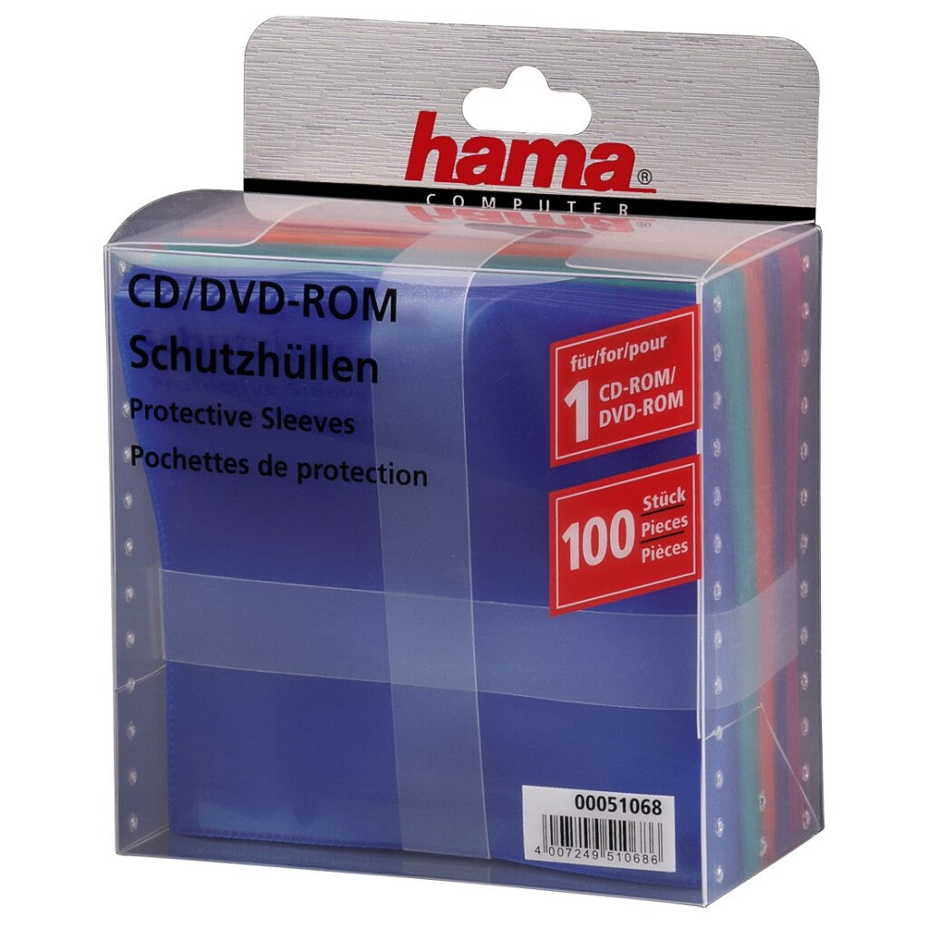 Hama CD DVD Blu-ray PP mangas de 100 paquetes múltiples