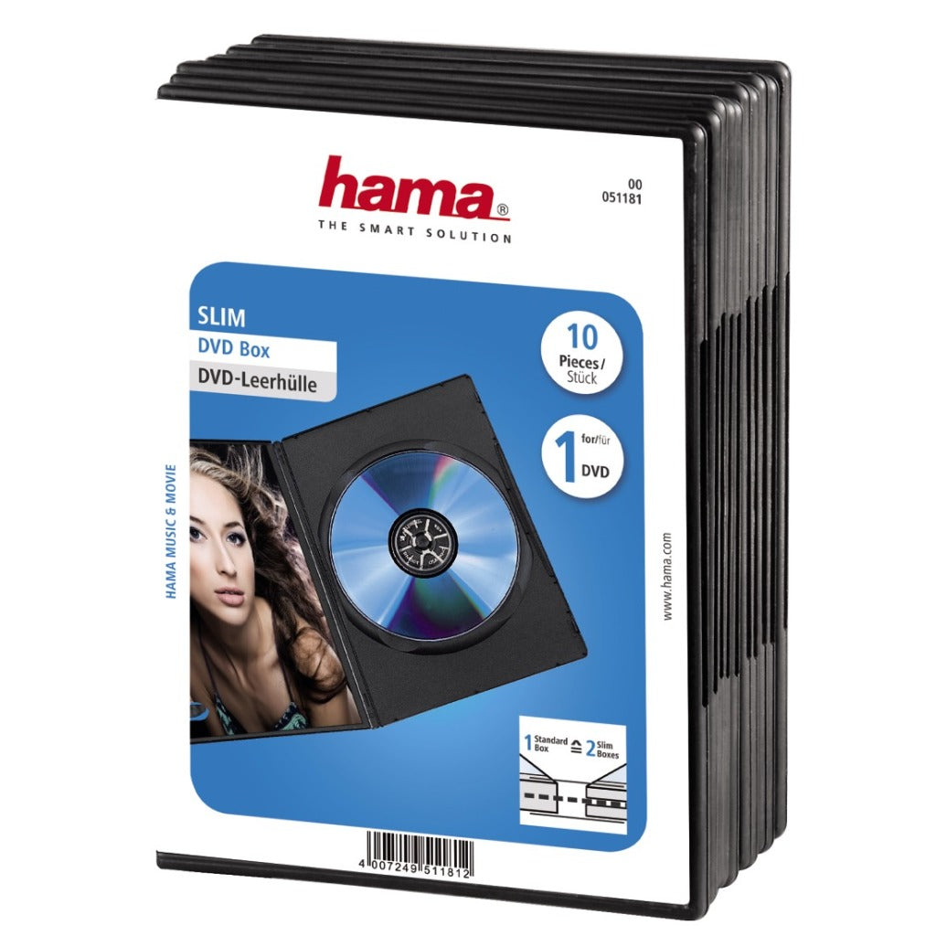 Hama DVD Slim Box da 10 pacchetti neri