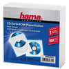 Hama cd dvd protection sleeves papier wit 100 stuks