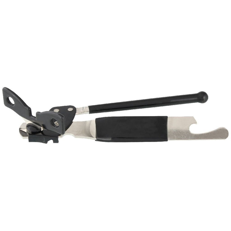 Fackelmann basic blik- en flesopener 15 cm zilver zwart