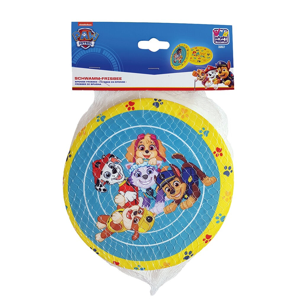 Paw patrol spons frisbee 19 cm geel blauw