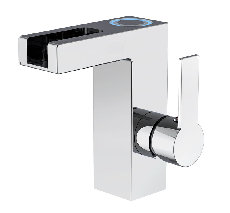 Ngk schutte orinoco led-ééngreepsmeraan wastafel met watervaluitloop | chroom 20115