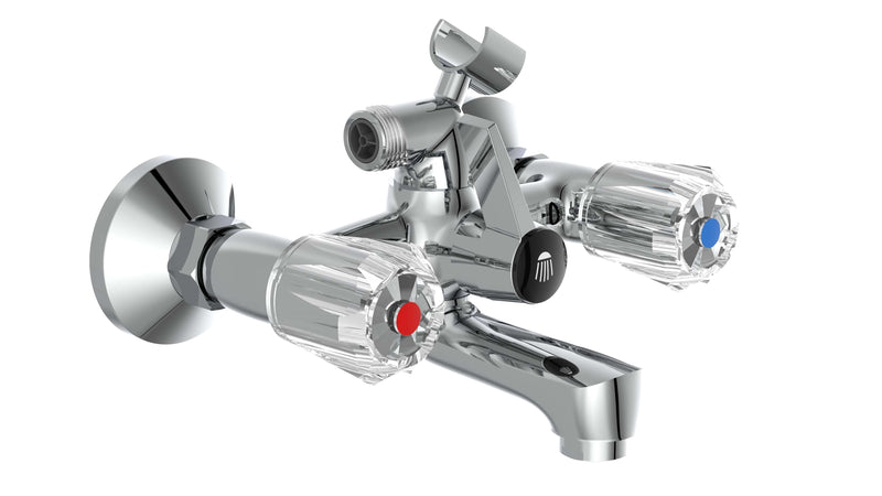 Schütte Schütte Badmengkraan Twee Bottons Savino Chrome -Colored