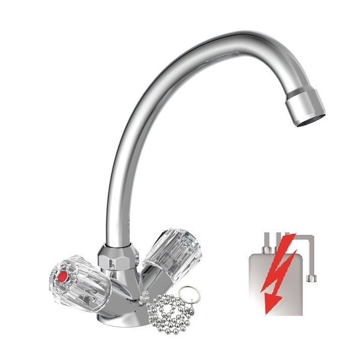 Schütte Schütte Washbasin mezclado dos buttones brillantes cromados