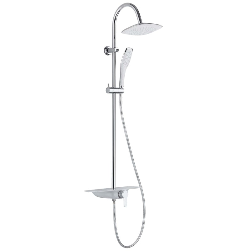 Schütte schütte pioggia set di doccia con mixer e piastra navigabile cromata-white