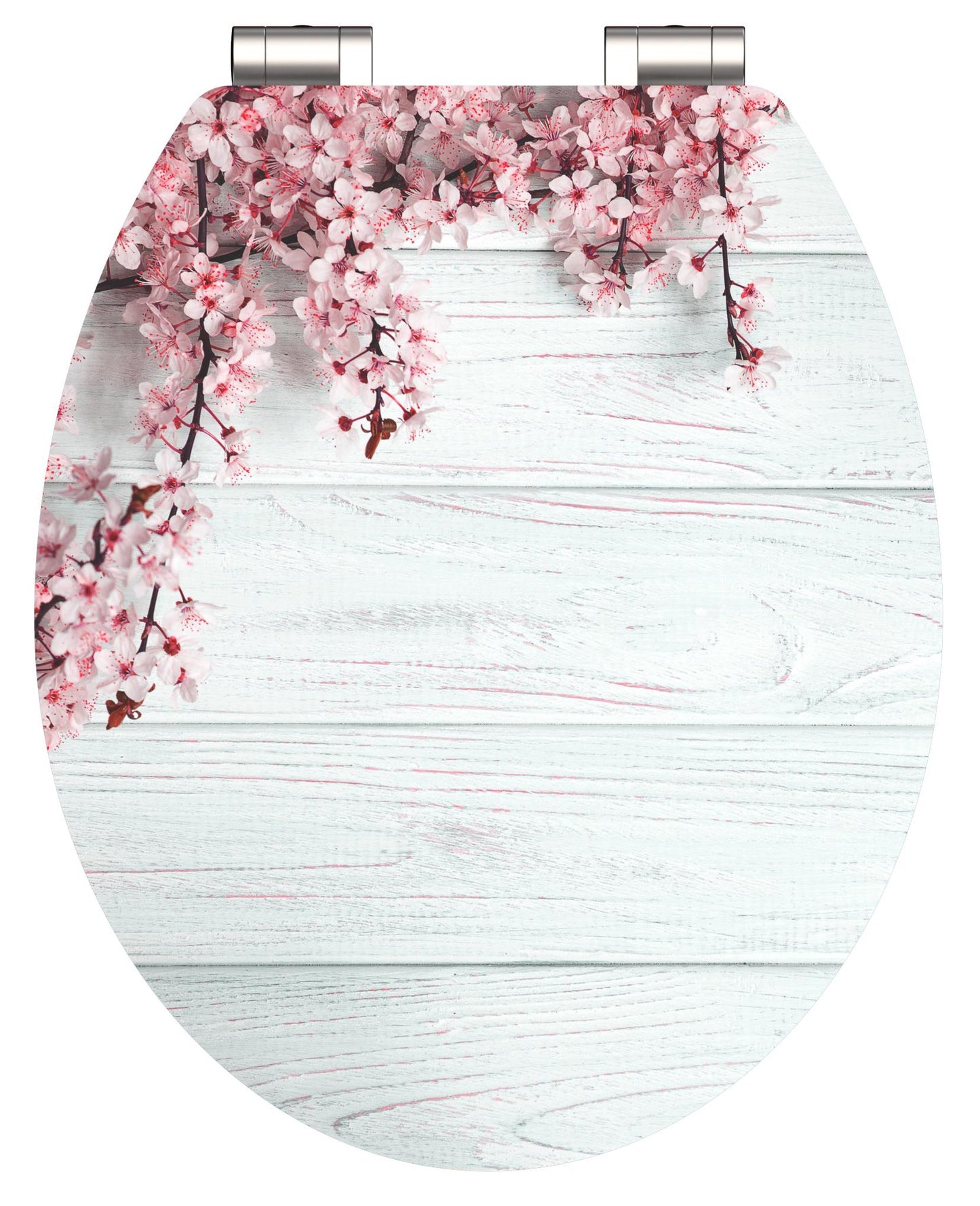 Asiento de inodoro Schütte Schütte con flores de cierre suave Madera MDF alto brillo