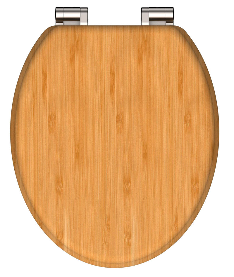 Schutte natural bamboo wc-bril van massief bamboe met soft-close 81101
