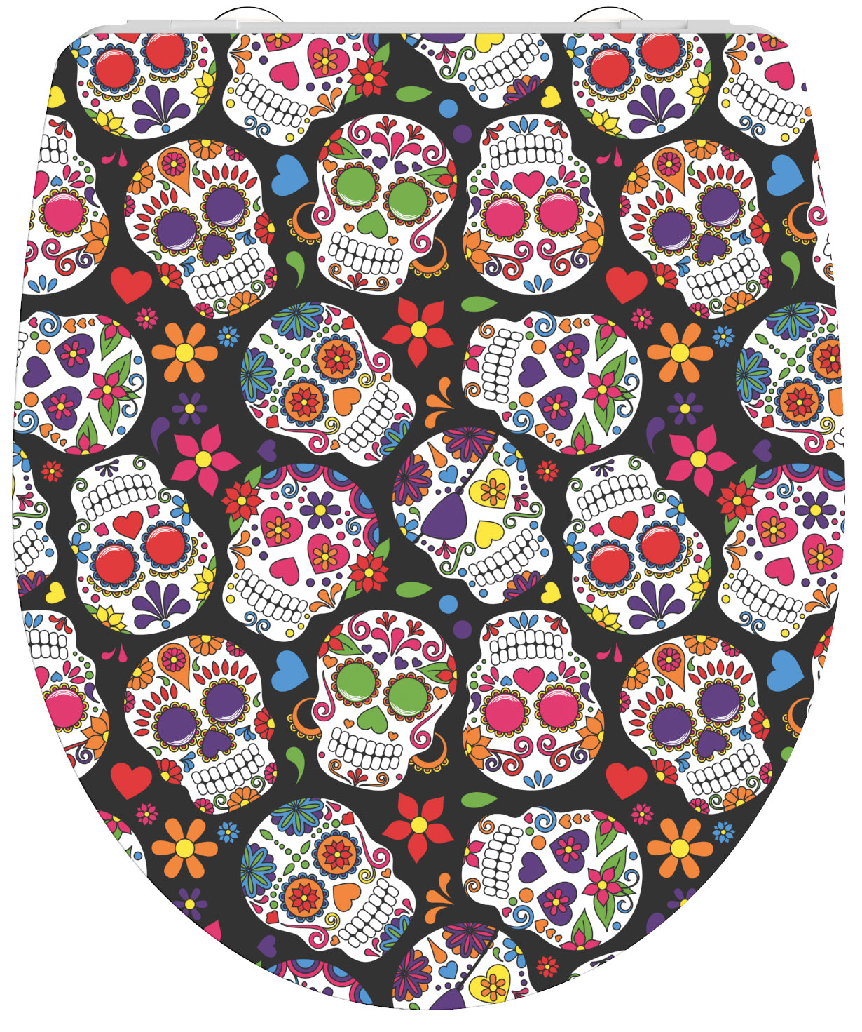Schutte duroplast high gloss wc-bril crazy skull met soft-close en quick-release 82586