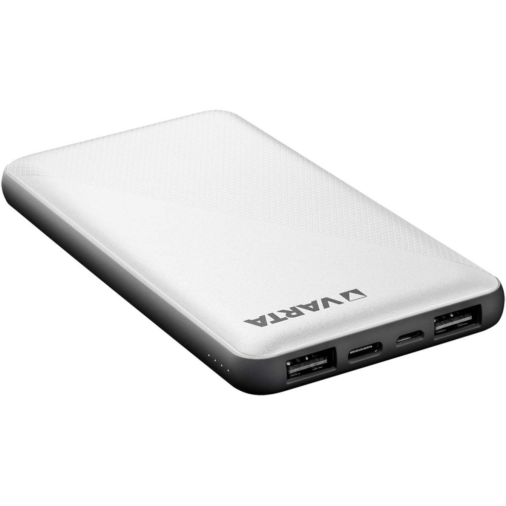 Varta power bank 10.000ma plata + indicación LED USB y USB-C - 3509010