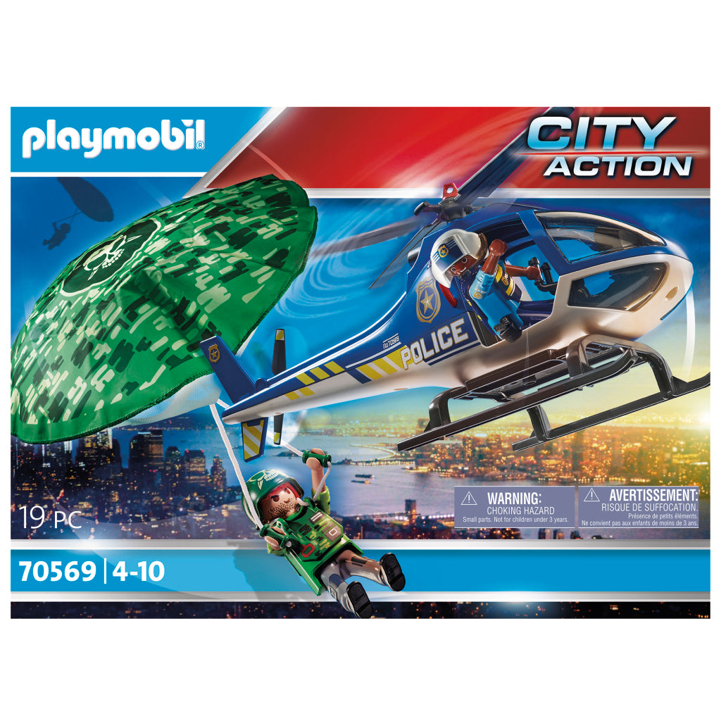 Playmobil City Action Police Helicopter Parachute Pursuit 70569