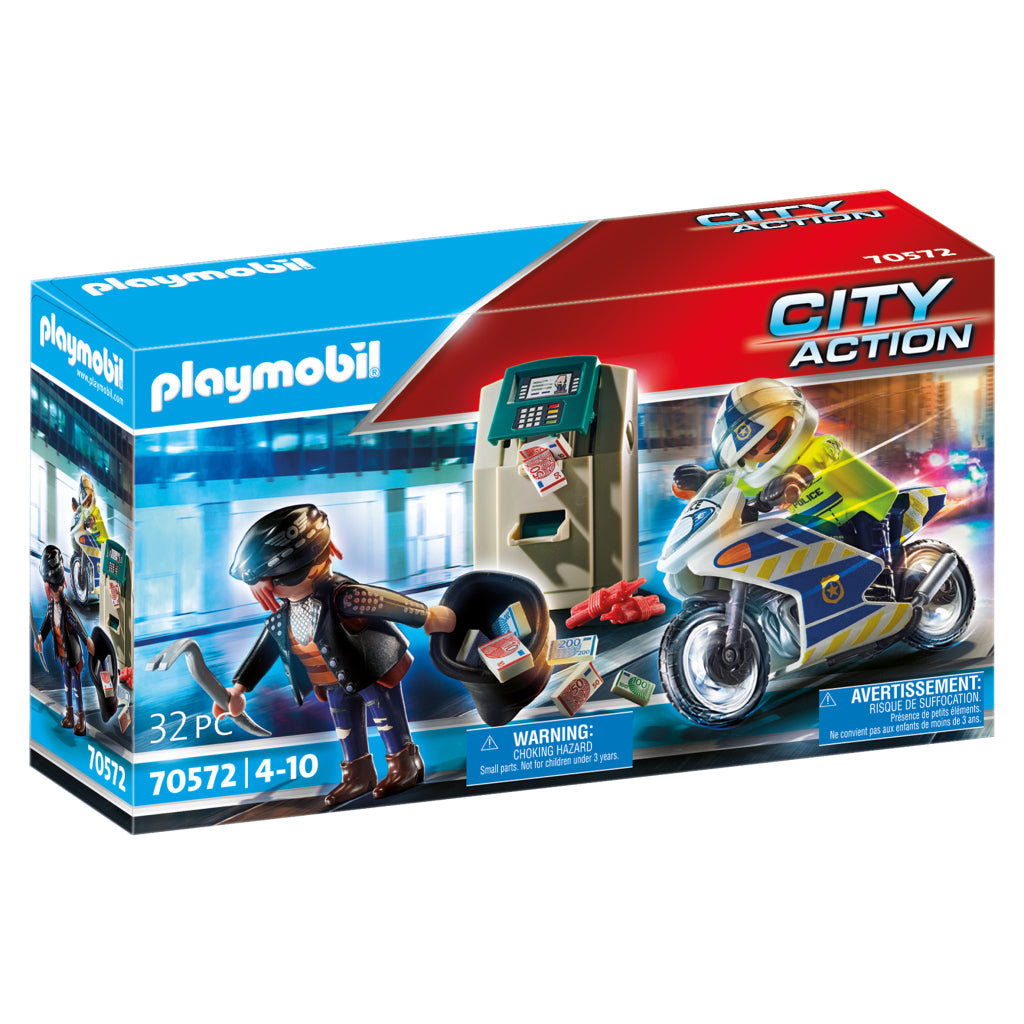 Playmobil City Action Politiemotor Achtervolging van de Geldrover 70572