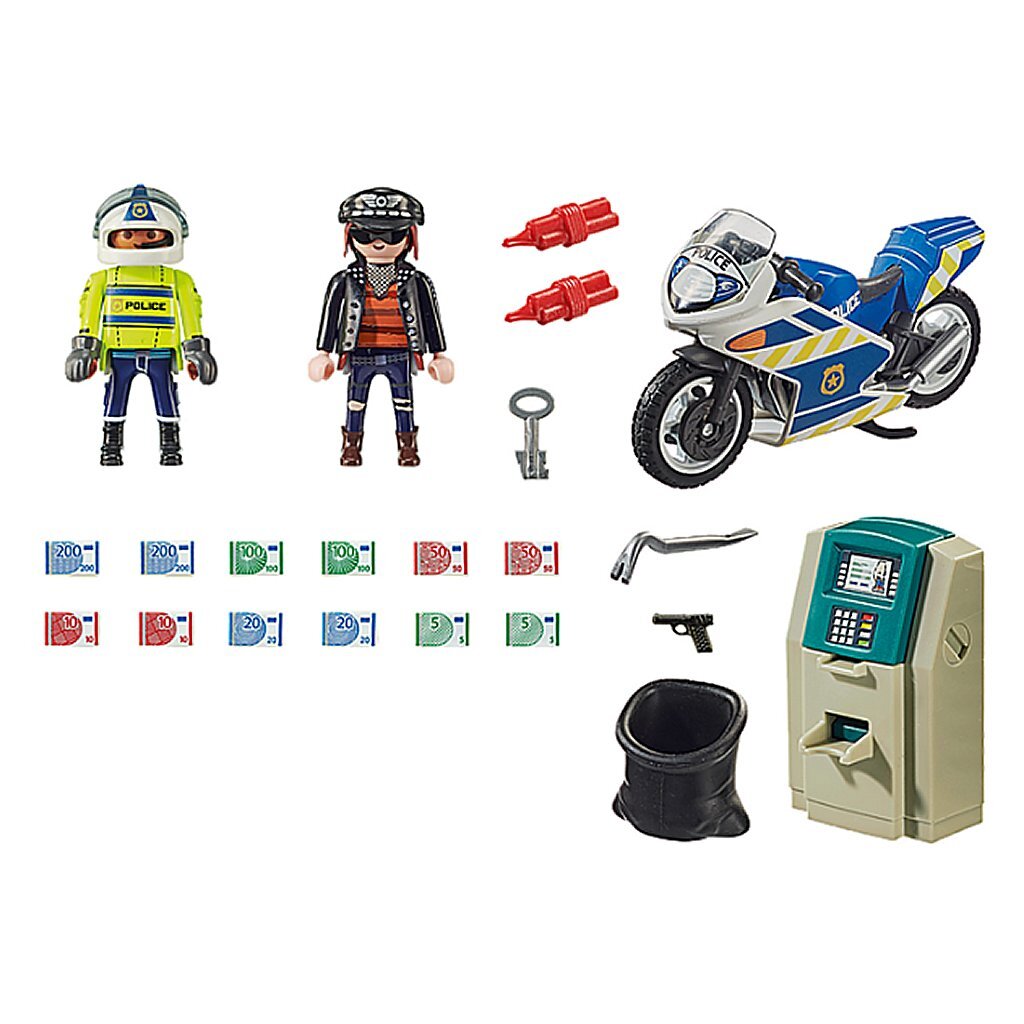 Playmobil City Action Politiemotor Achtervolging van de Geldrover 70572