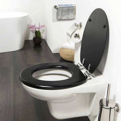 Tiger Tiger Asiento de inodoro de color cerrado suave MDF Negro 252030746
