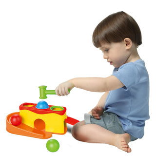 Jip y discover hamerbank + 3 ballen gekleurd | 4 stuks