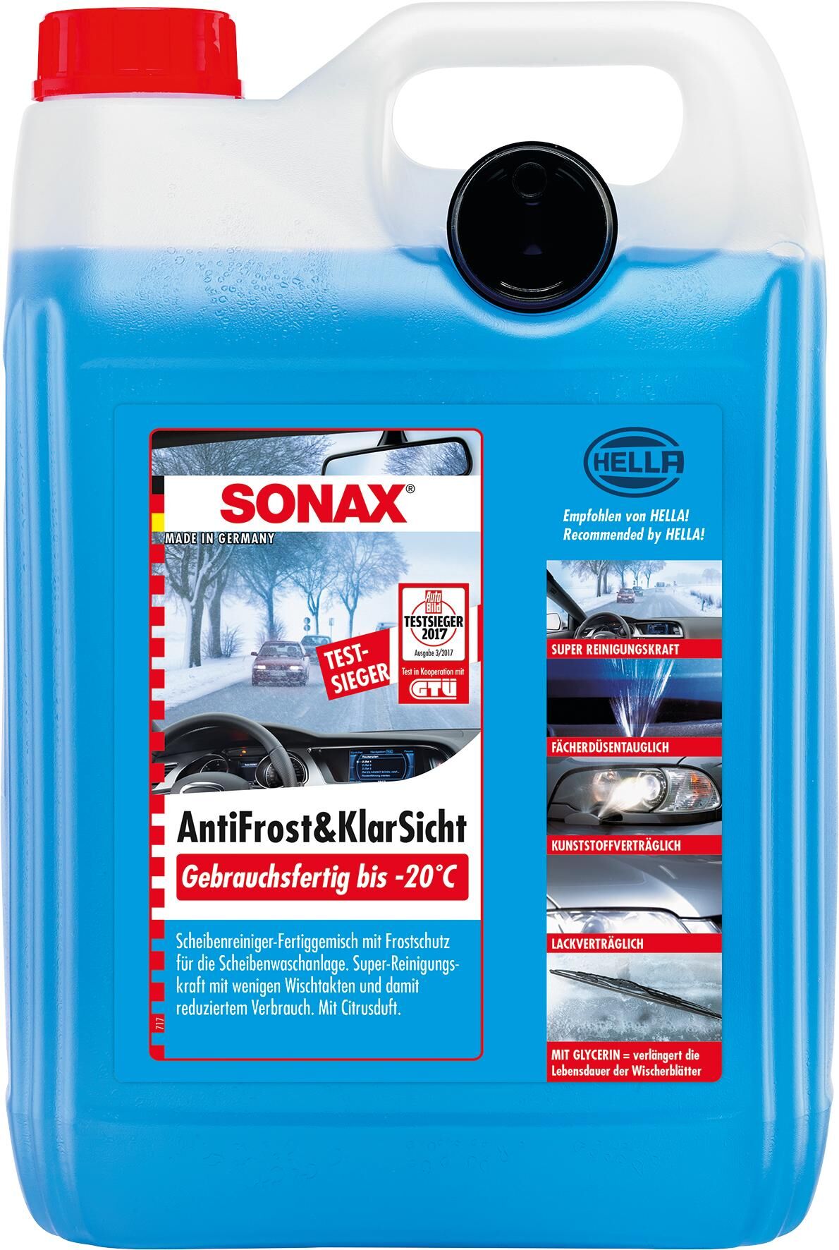 Sonax antivriesbescherming voorruit antifrost klarsicht anti-rust and clear view 5 ltr. done